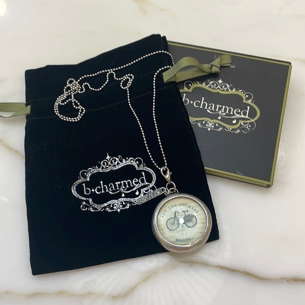 b. Charmed “Let the Journey Begin “ Silver Necklace—Beautiful! New W/Box & Bag